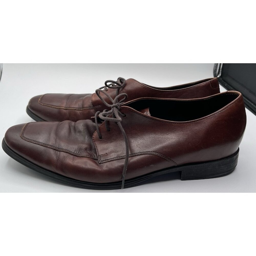 COLE HAAN Mens Casual Dress Shoes Fine Brown Leather Lace Up Oxfords Size 11 1/2